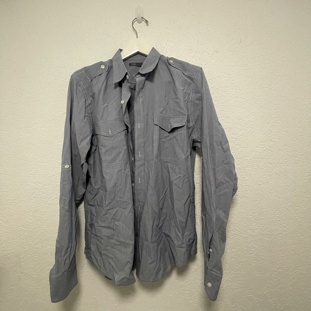 Mens Vince Long Sleeve Button Down